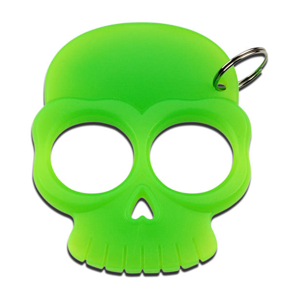 Two Finger Green Self Defense Skull Knuckle Keychain Collectible Weapons - Tophatter Daily Deals